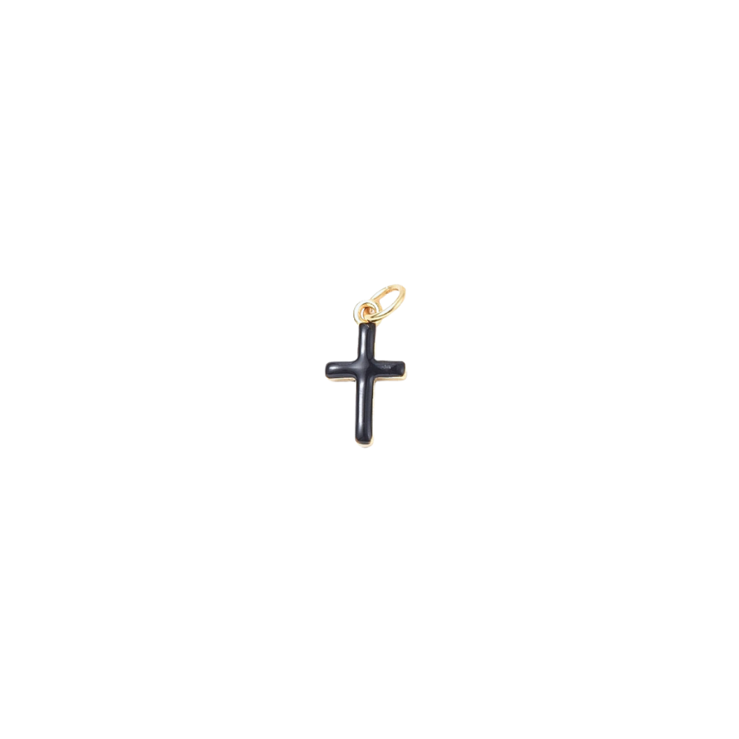 Gold Enamel Cross Charm -Assorted