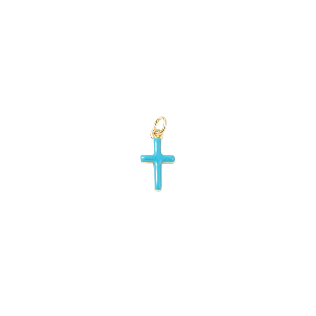 Gold Enamel Cross Charm -Assorted