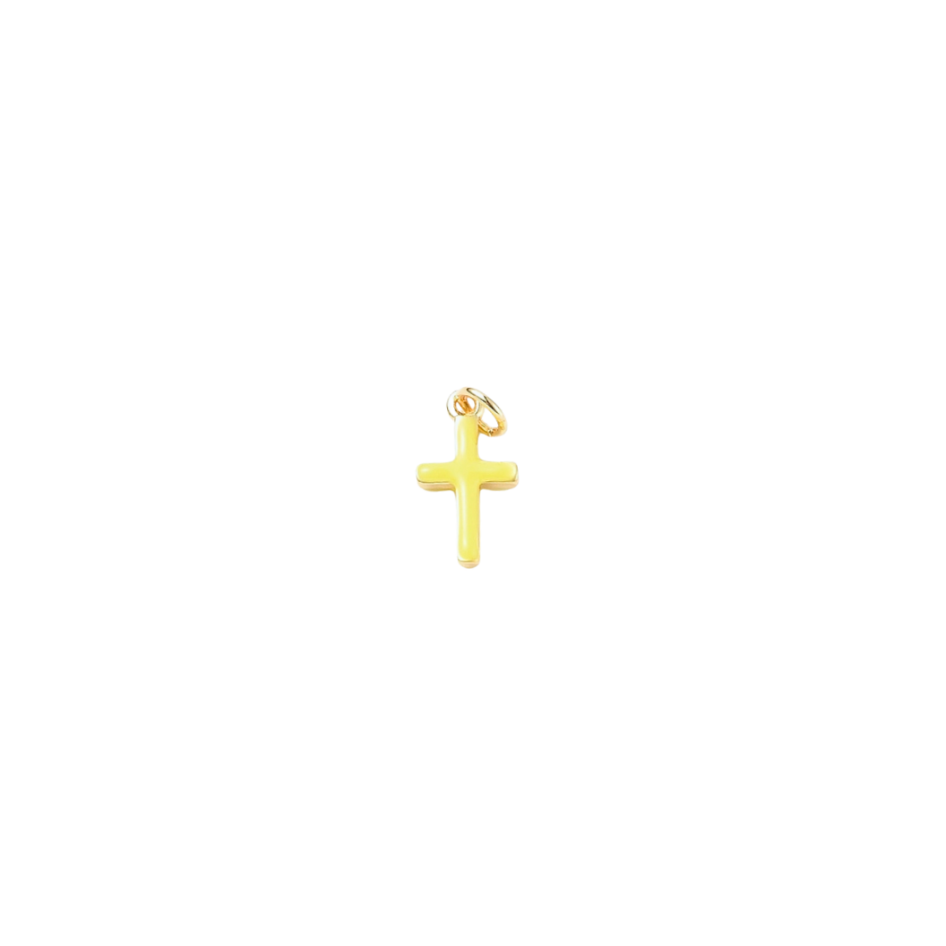 Gold Enamel Cross Charm -Assorted