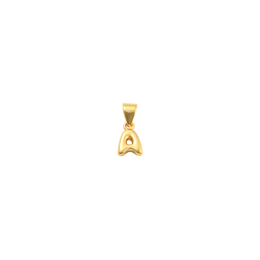 Transparent view of the Gold 18K Mini Bubble Initial Letter | Alphabet Charm | Letter A