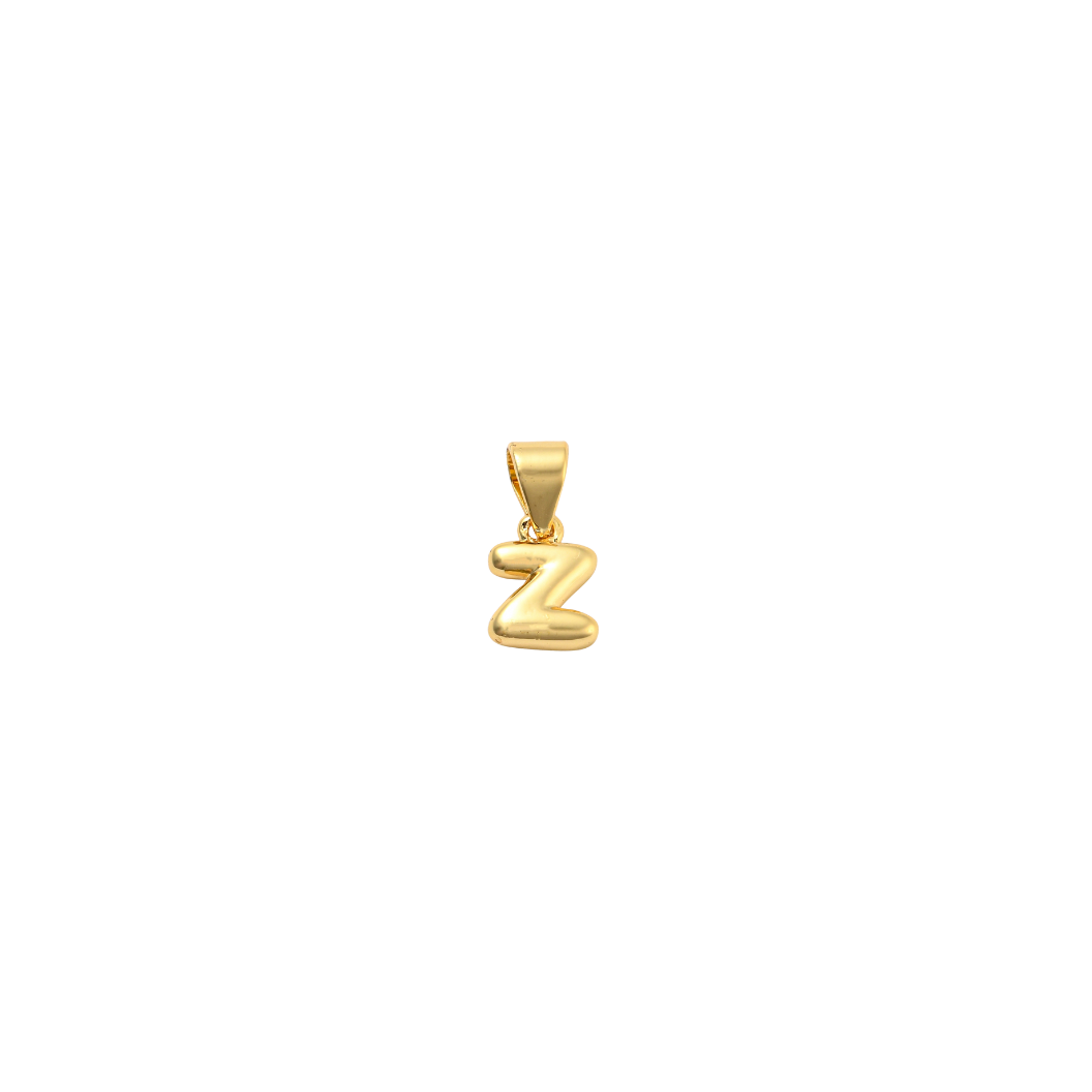 Transparent view of the Gold 18K Mini Bubble Initial Letter | Alphabet Charm | Letter Z
