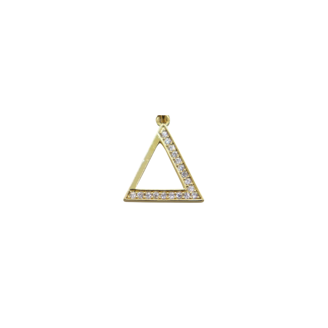Transparent view of the Gold Cubic Zirconia Greek Life Charms | Delta