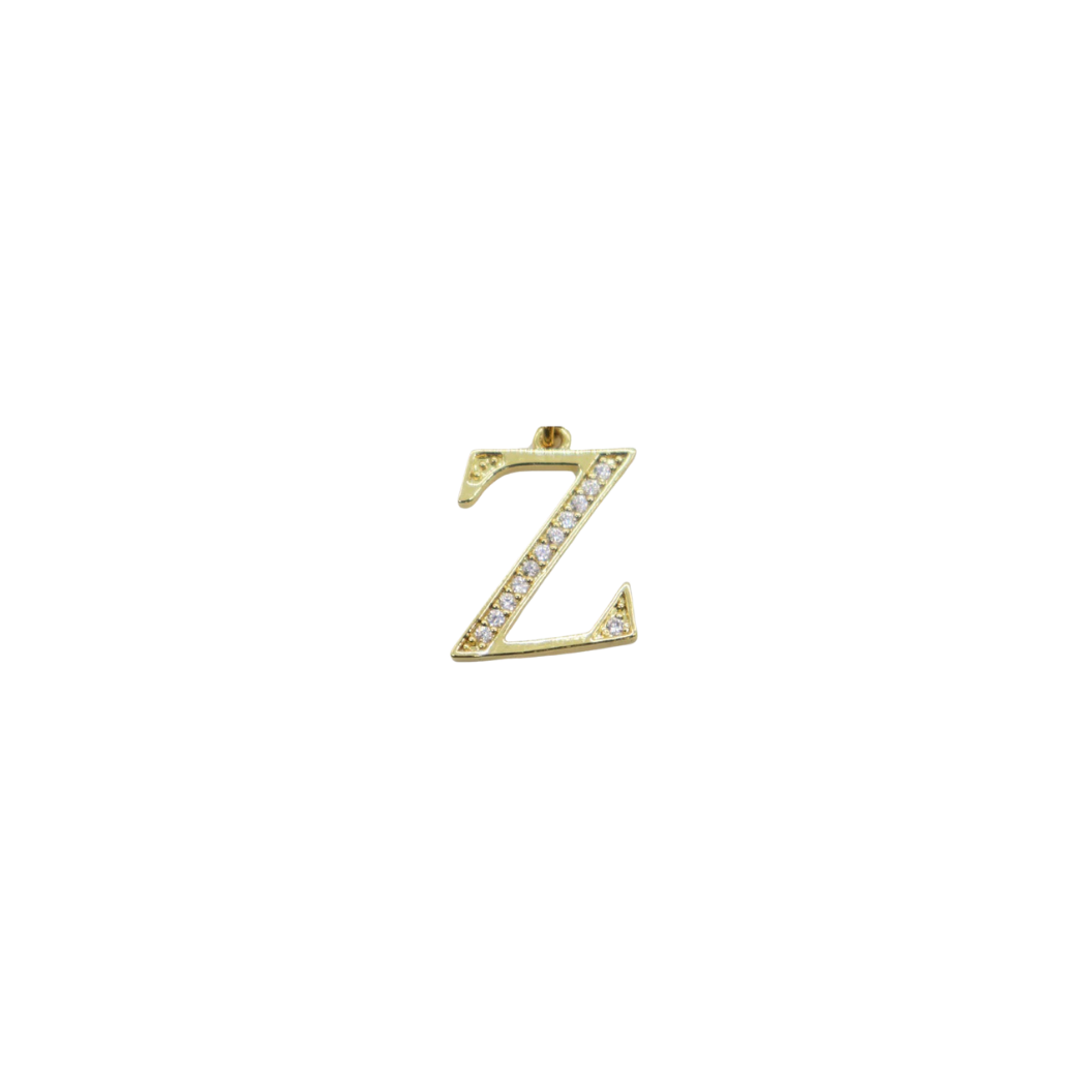 Transparent view of the Gold Cubic Zirconia Greek Life Charms | Zeta