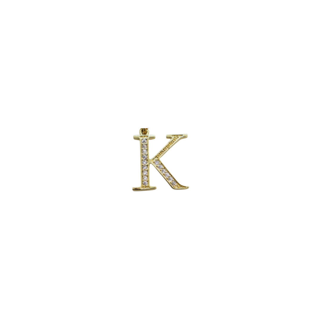 Transparent view of the Gold Cubic Zirconia Greek Life Charms | Kappa