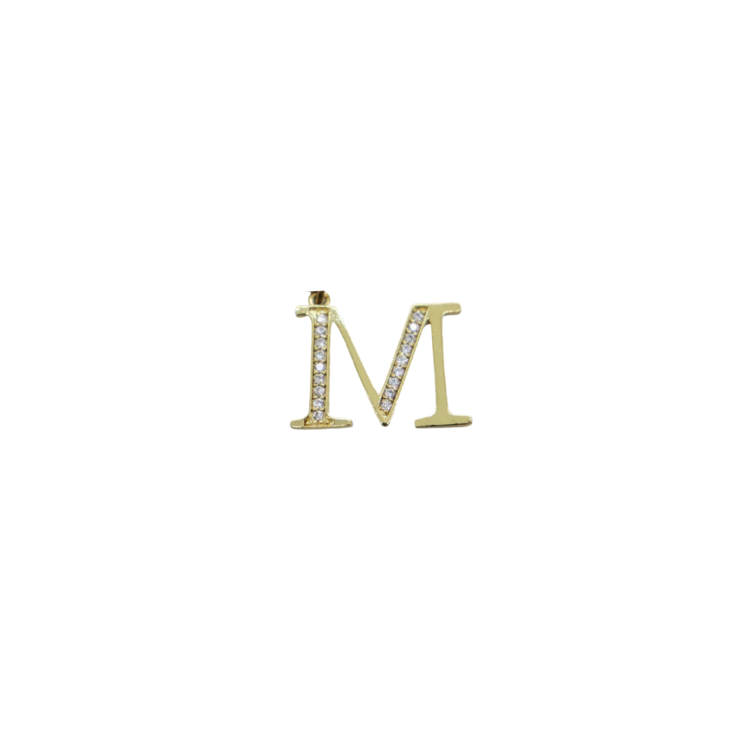 Transparent view of the Gold Cubic Zirconia Greek Life Charms | Mu