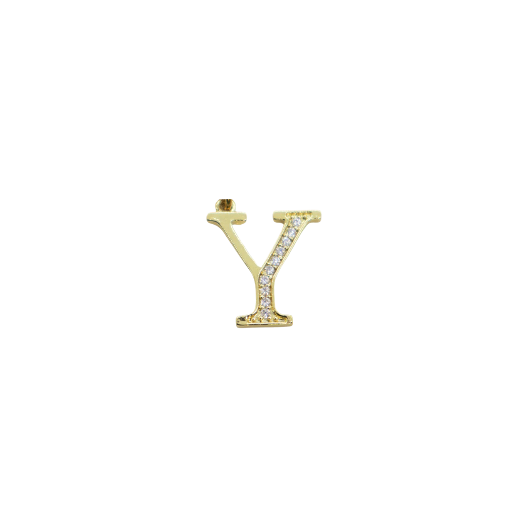 Transparent view of the Gold Cubic Zirconia Greek Life Charms | Upsilon