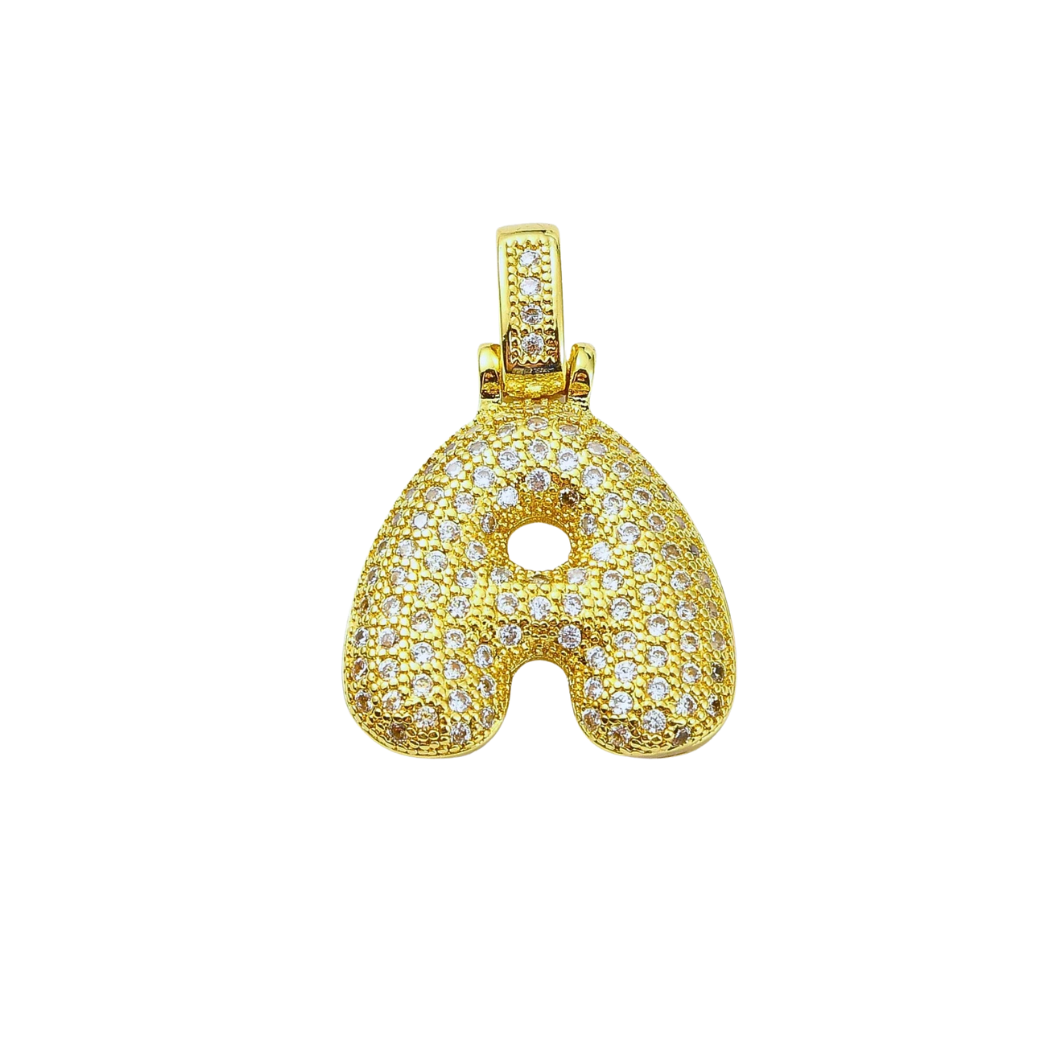 Gold Rhinestone Bubble Initial Letter | Alphabet Charms