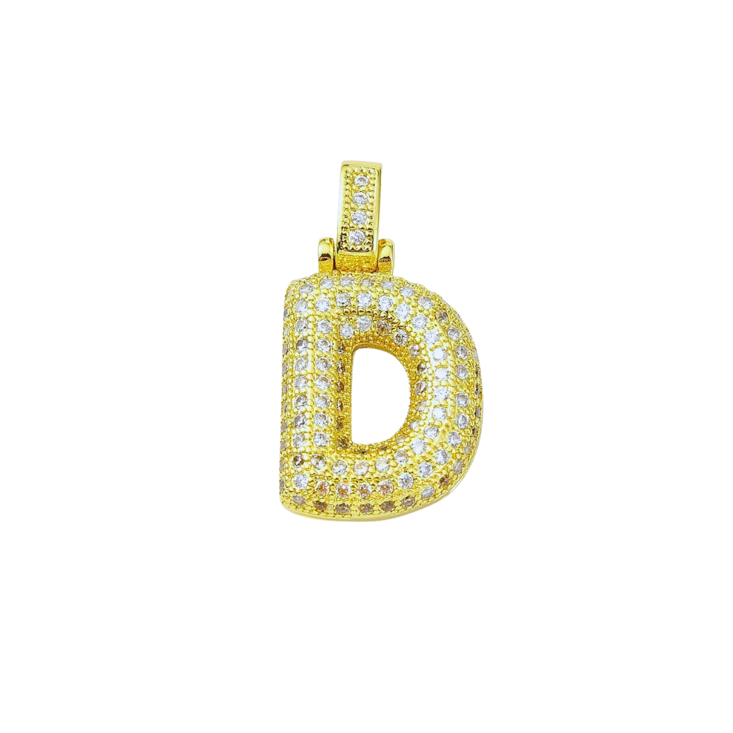 Gold Rhinestone Bubble Initial Letter | Alphabet Charms