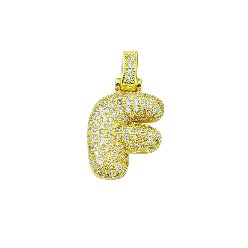 Gold Rhinestone Bubble Initial Letter | Alphabet Charms