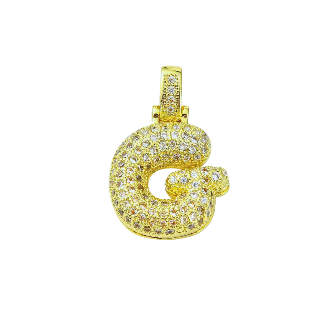 Gold Rhinestone Bubble Initial Letter | Alphabet Charms