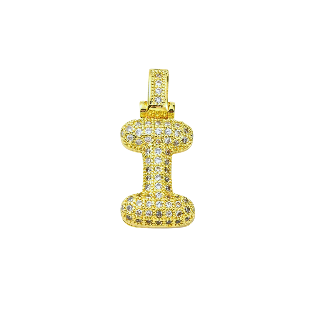 Gold Rhinestone Bubble Initial Letter | Alphabet Charms