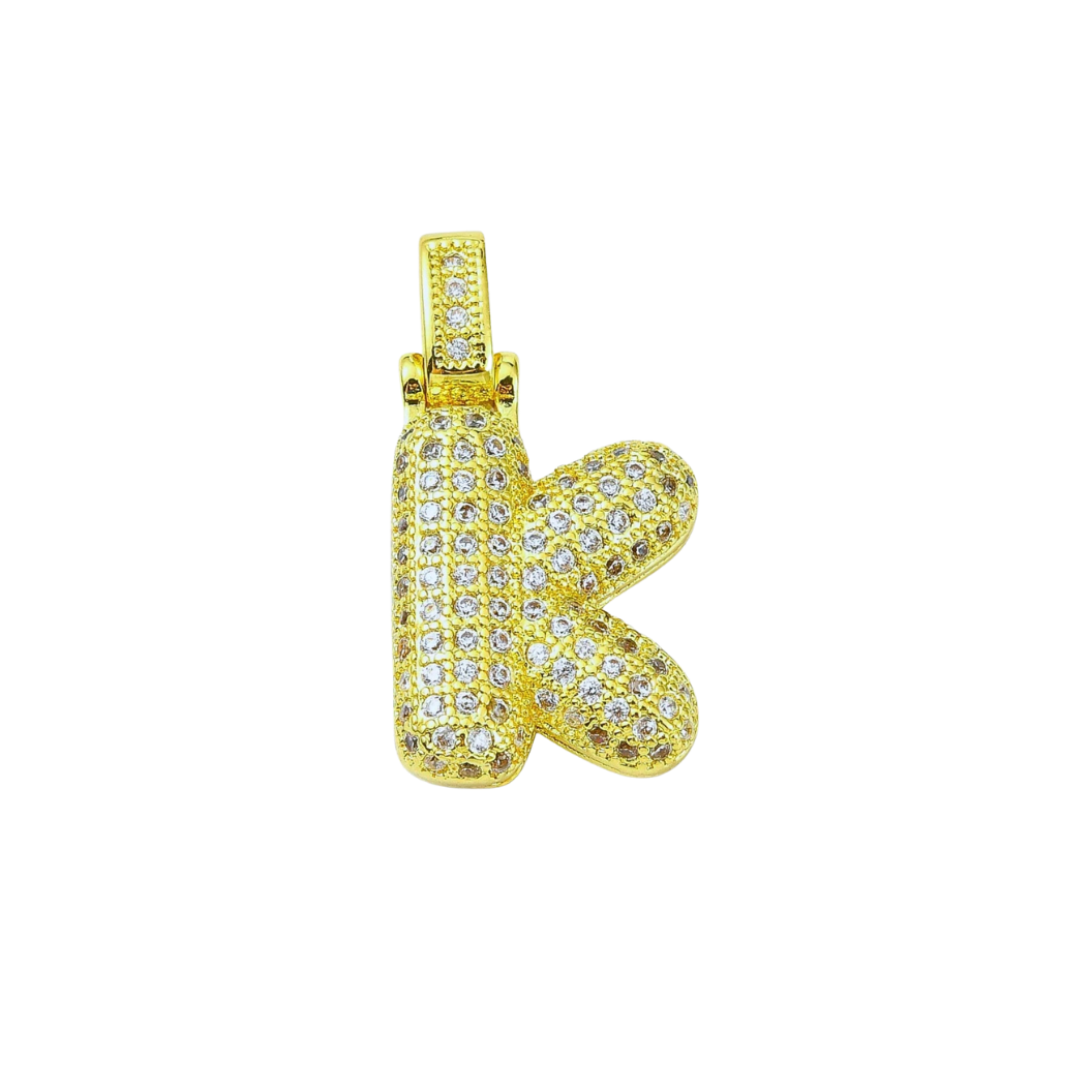 Gold Rhinestone Bubble Initial Letter | Alphabet Charms