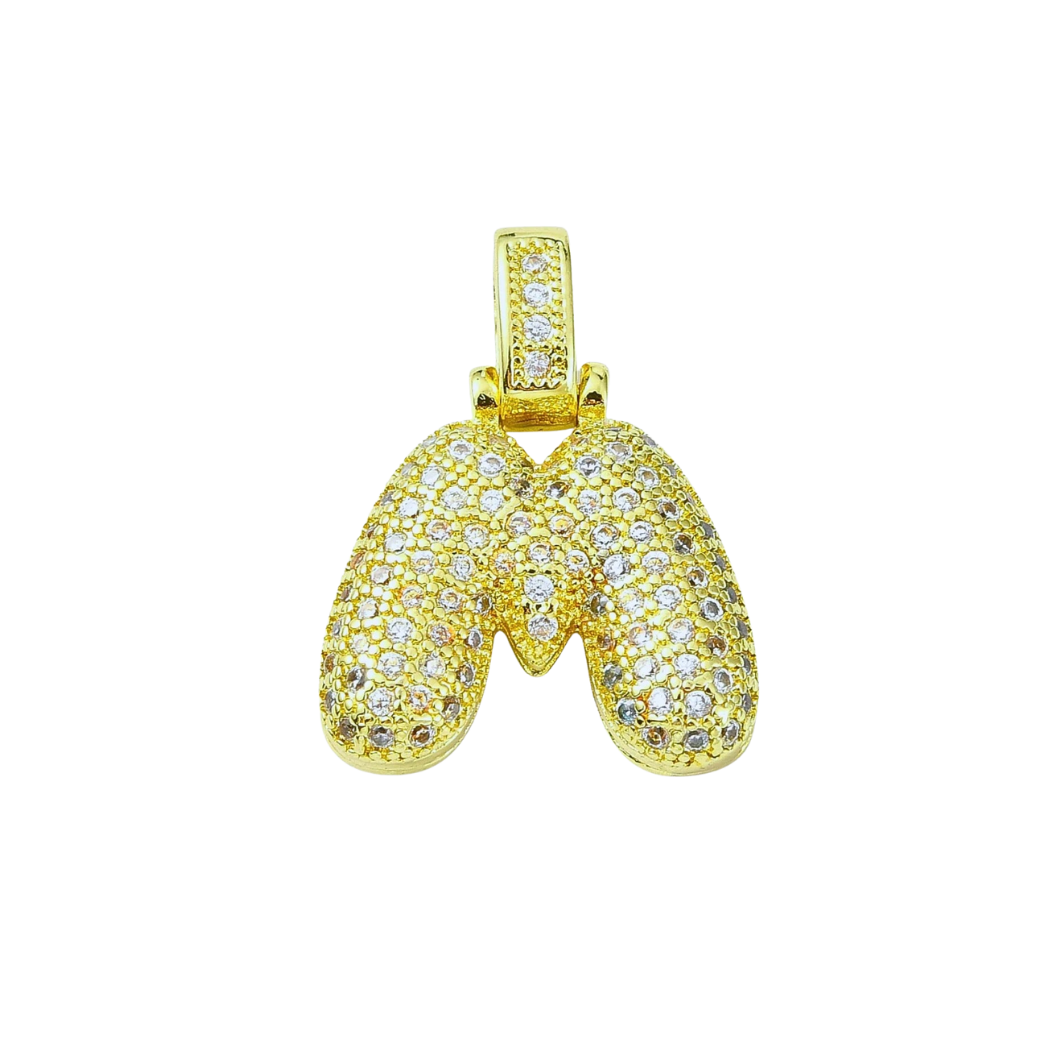 Gold Rhinestone Bubble Initial Letter | Alphabet Charms