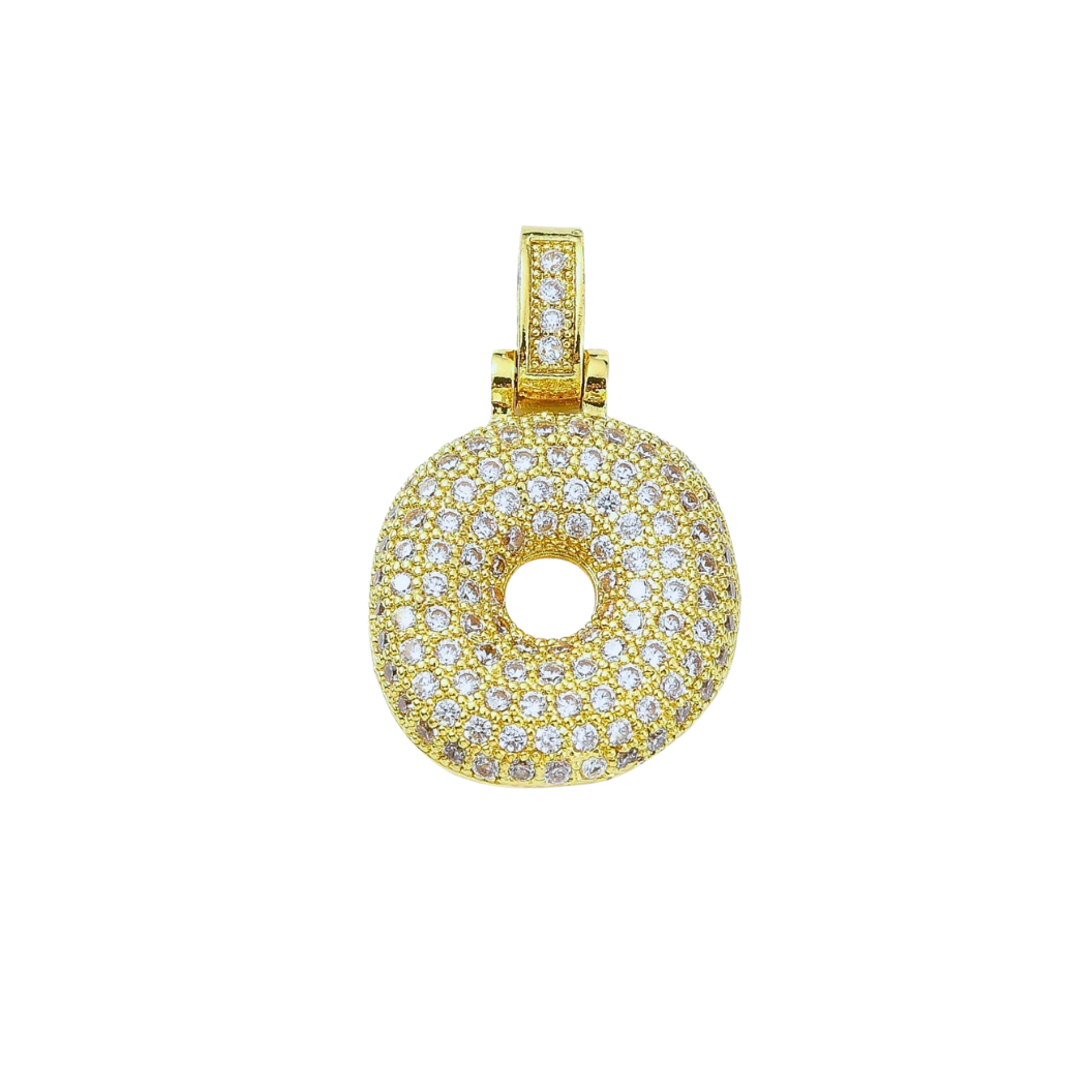 Gold Rhinestone Bubble Initial Letter | Alphabet Charms