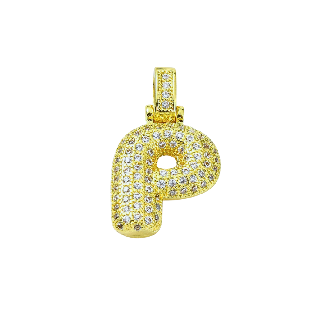 Gold Rhinestone Bubble Initial Letter | Alphabet Charms
