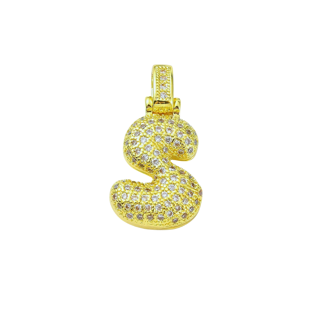 Gold Rhinestone Bubble Initial Letter | Alphabet Charms