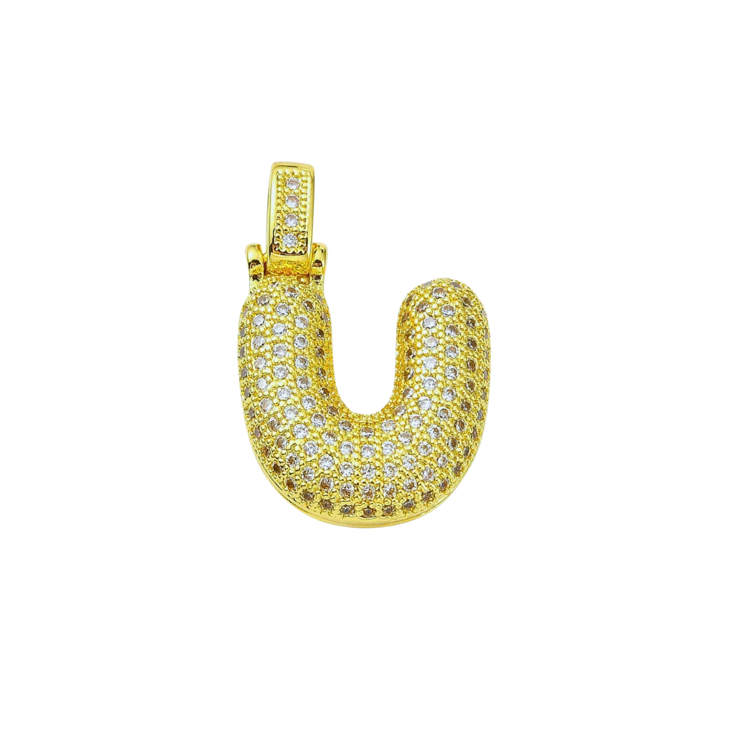 Gold Rhinestone Bubble Initial Letter | Alphabet Charms