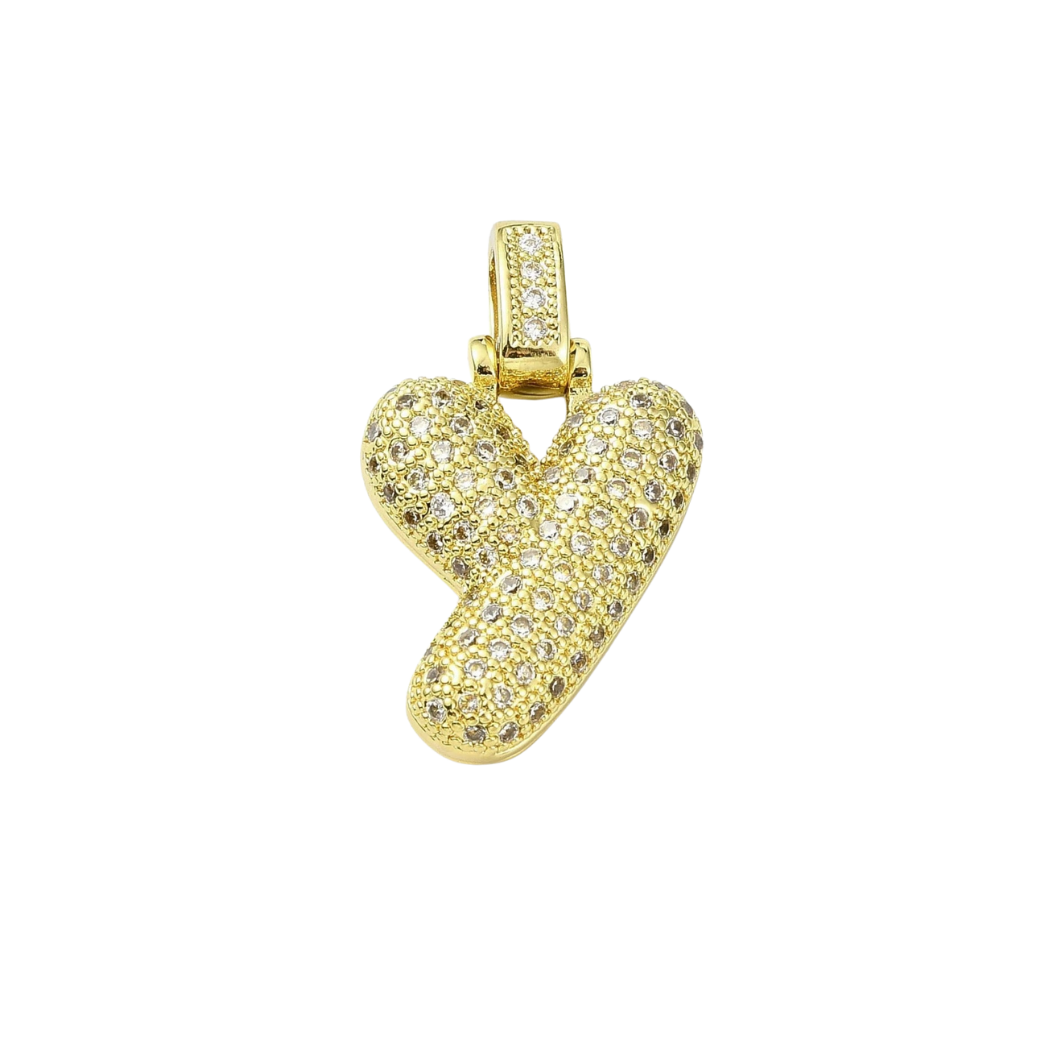 Gold Rhinestone Bubble Initial Letter | Alphabet Charms