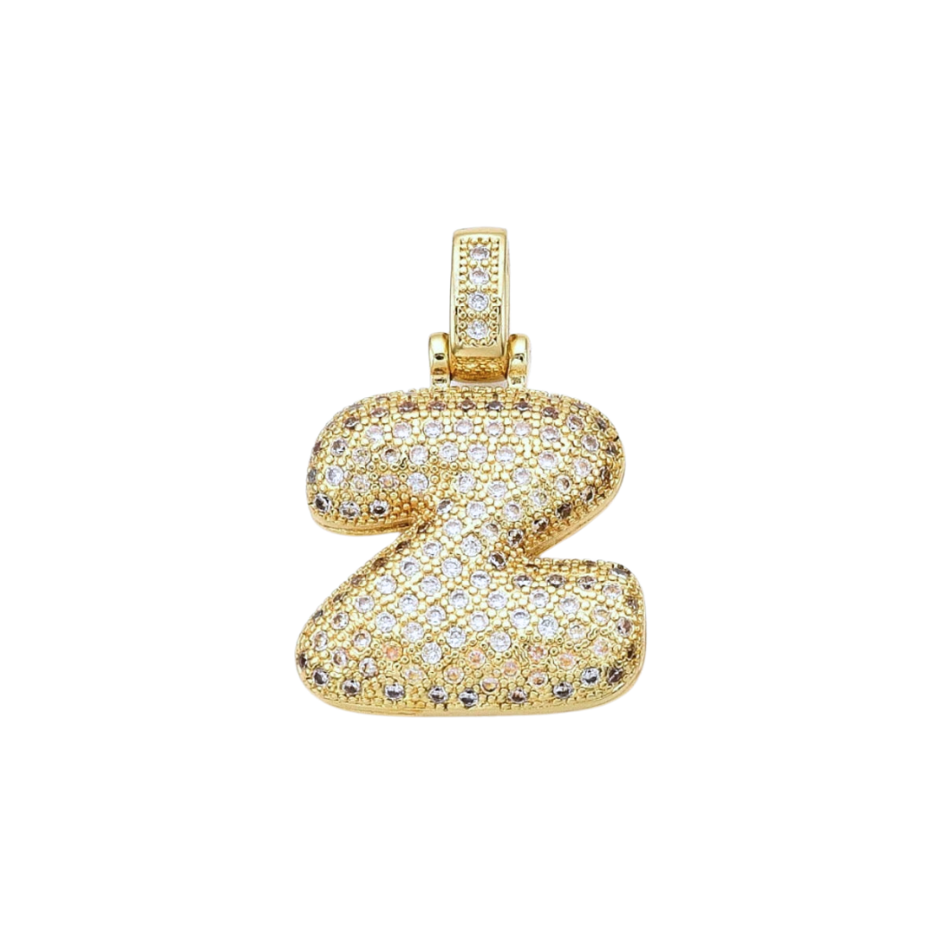 Gold Rhinestone Bubble Initial Letter | Alphabet Charms