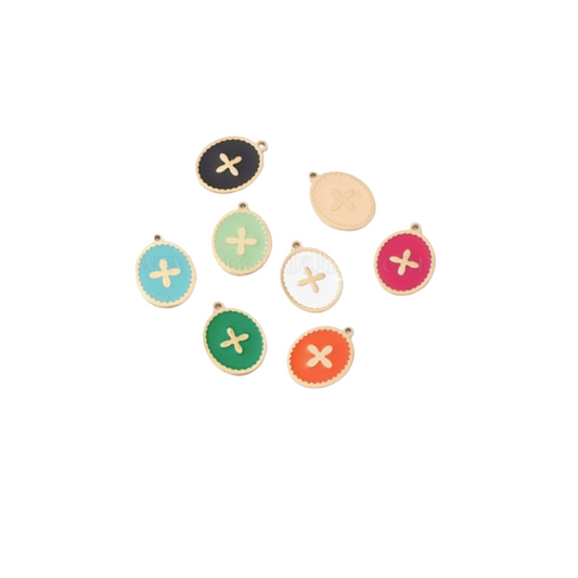 Front of eight Gold Oval Cross Charm | Assorted