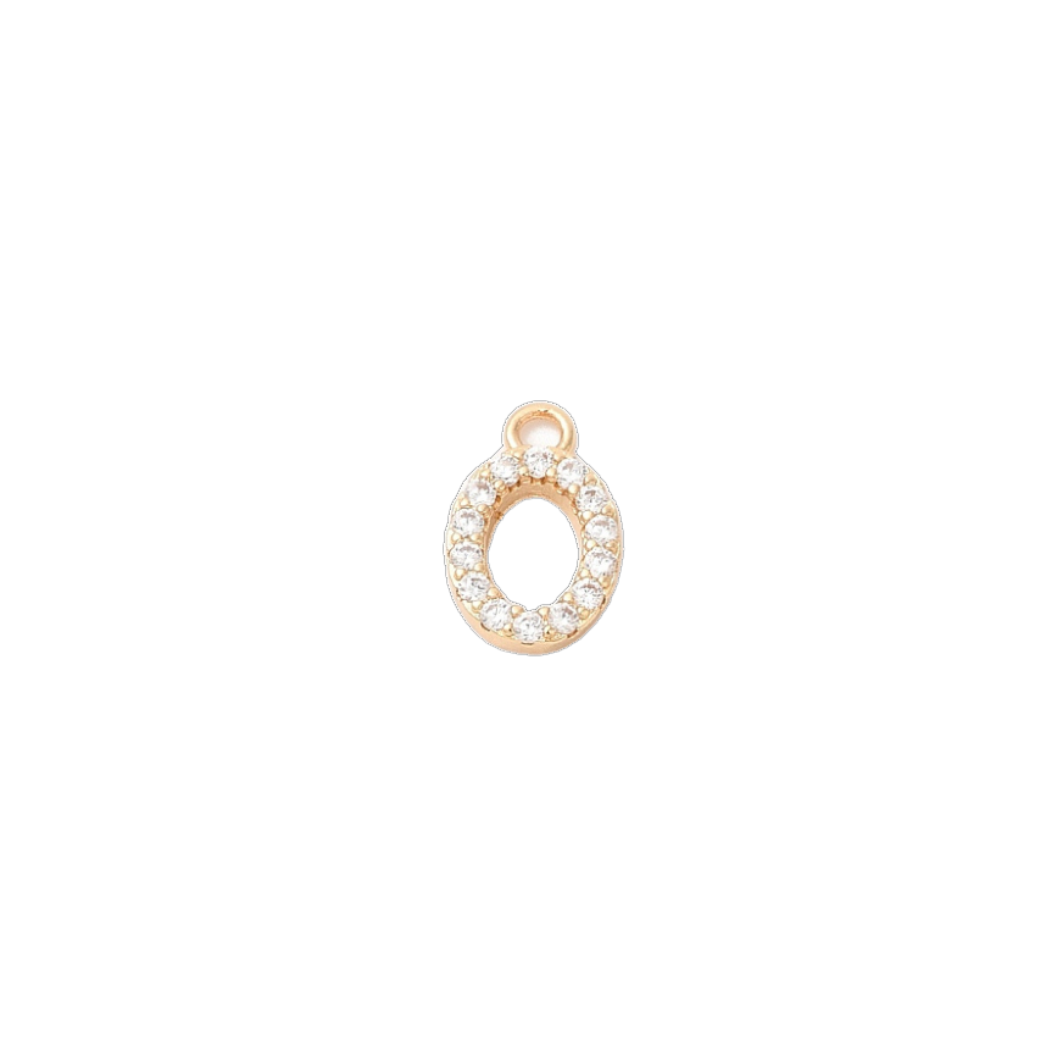 Gold Pave Number Charms
