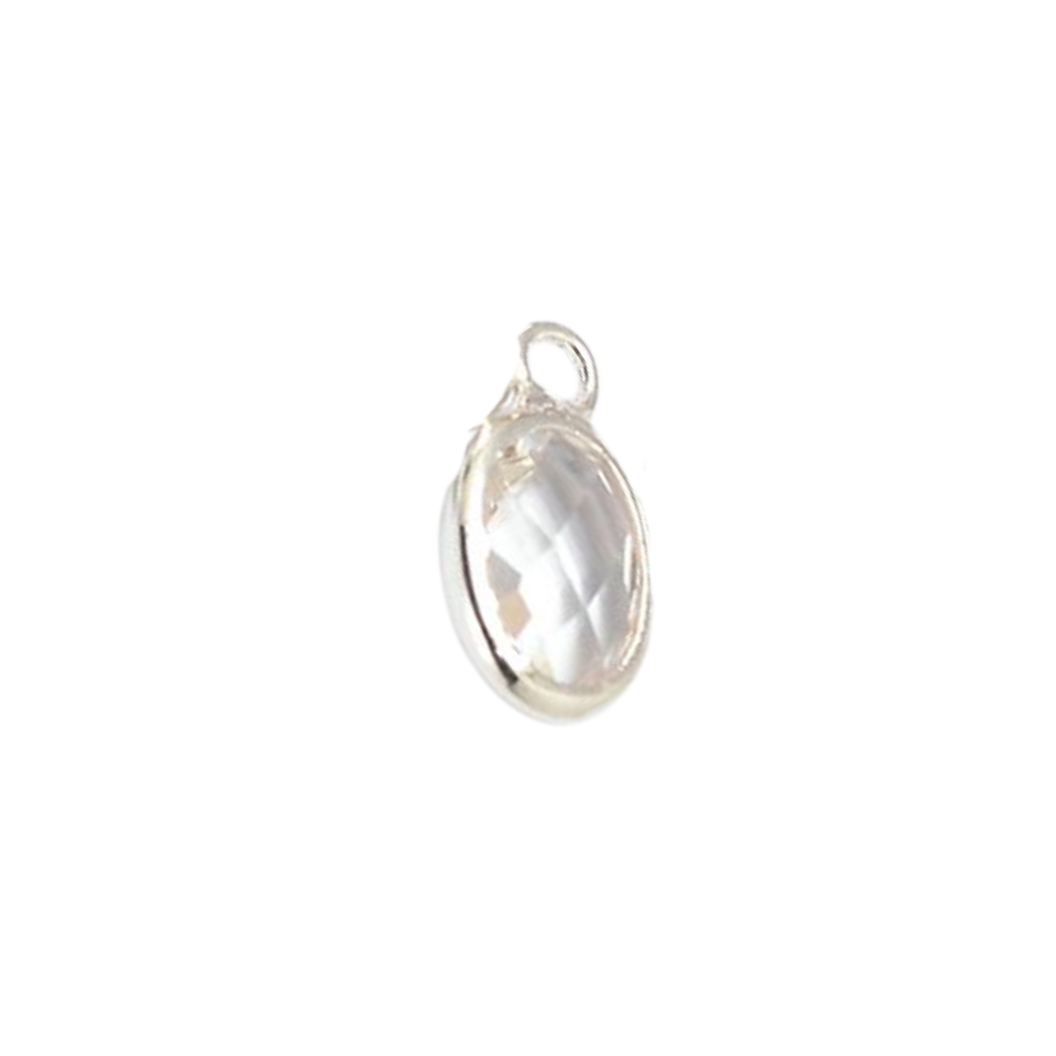 Silver Oval Glass Charm |  Assorted