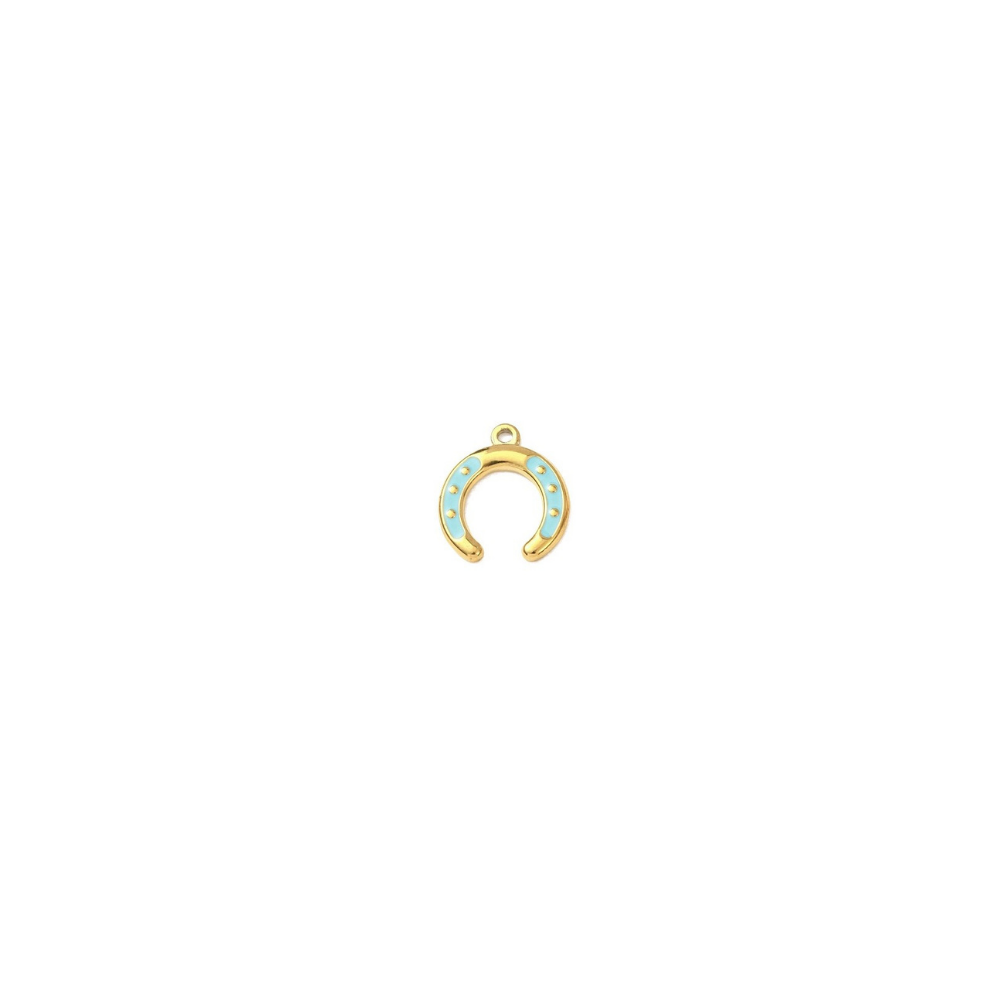 Gold Colorful Horseshoe Charm