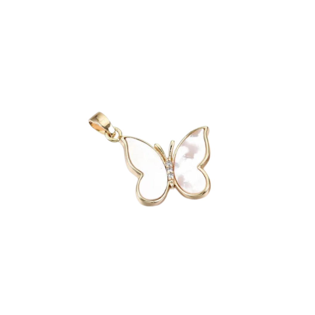 Gold Pearlized Butterfly Charm