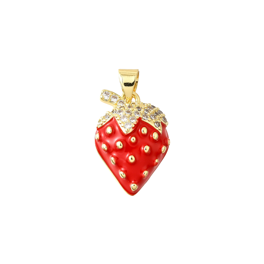Transparent view of the Gold Sweet Strawberry Charm