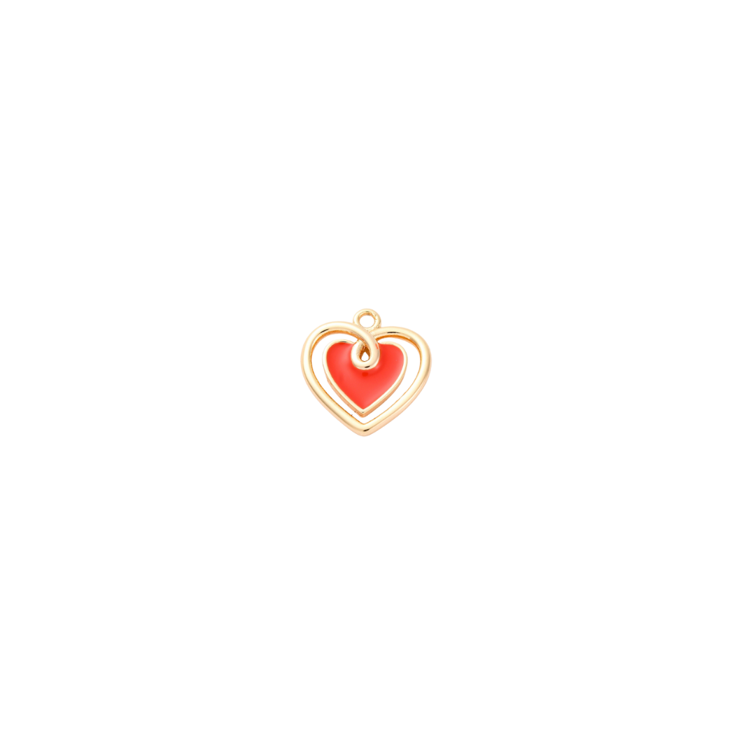 Gold Amber Glow Heart Charm