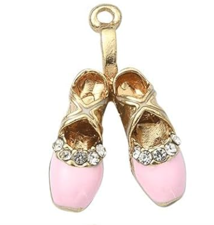 Gold Twinkle Toes Ballet Slipper Charms | Assorted
