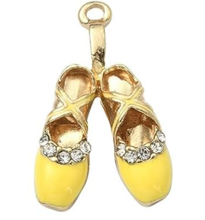 Gold Twinkle Toes Ballet Slipper Charms | Assorted