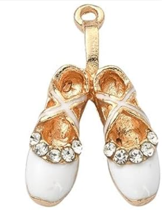 Gold Twinkle Toes Ballet Slipper Charms | Assorted