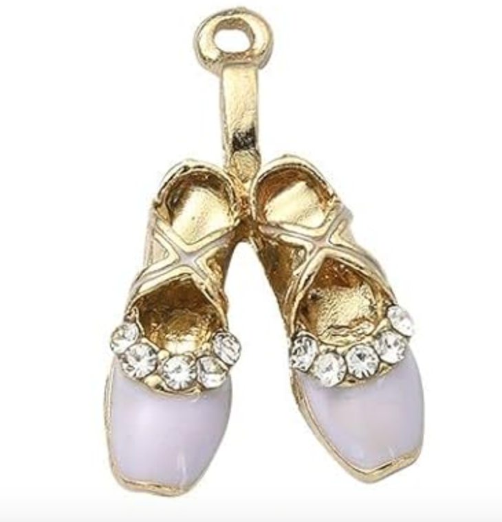 Gold Twinkle Toes Ballet Slipper Charms | Assorted