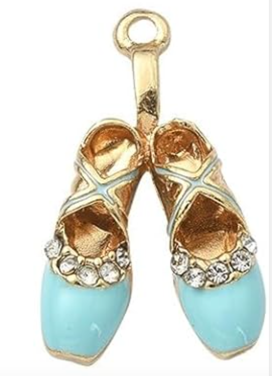 Gold Twinkle Toes Ballet Slipper Charms | Assorted