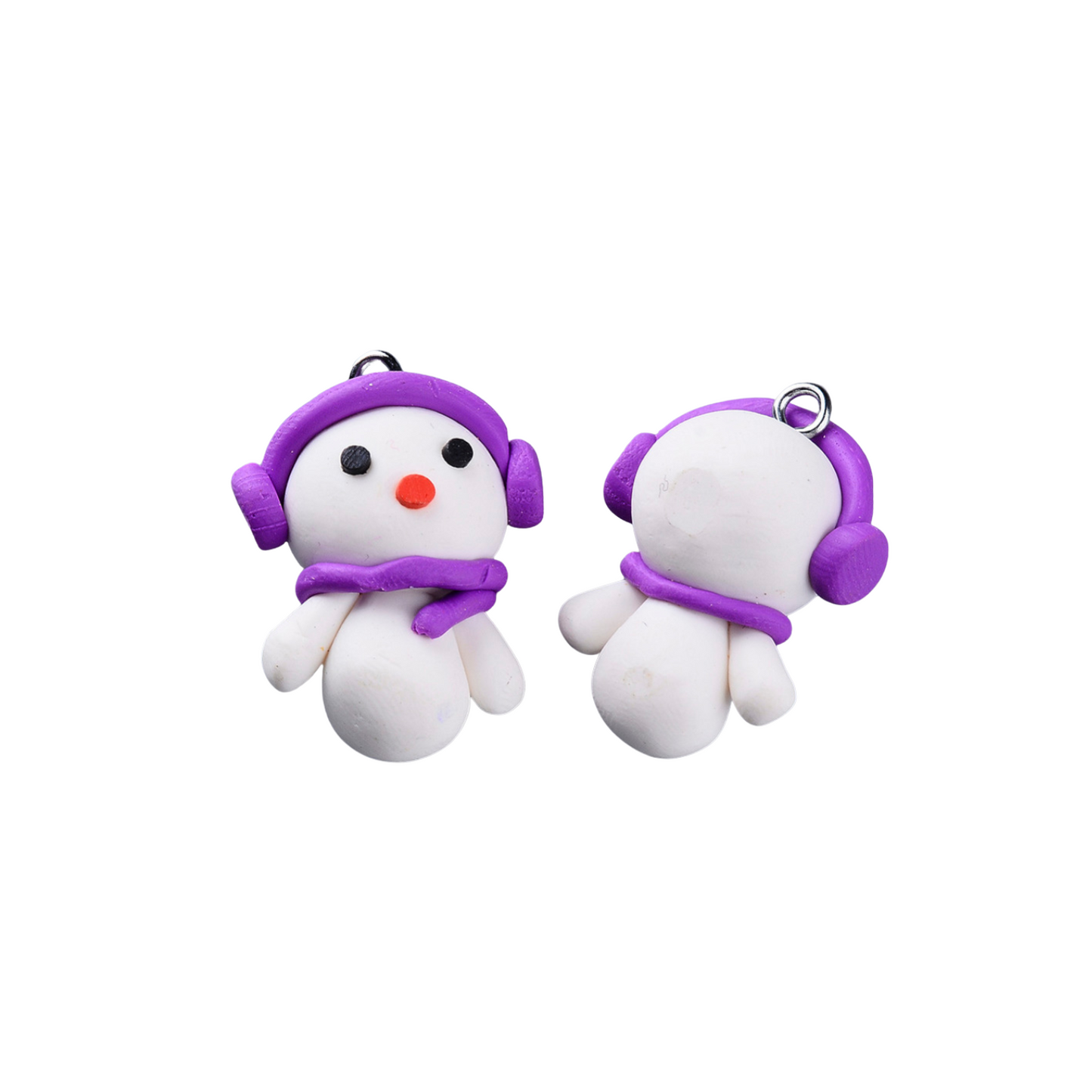 Front and back of the Snowman Lanyard Charm