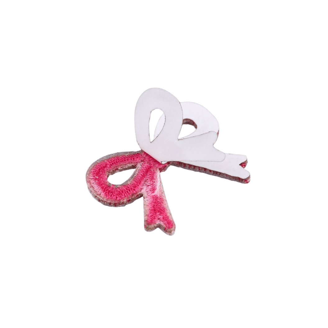 Back view of the Self-Adhesive Bowknot Patch, Hot Pink