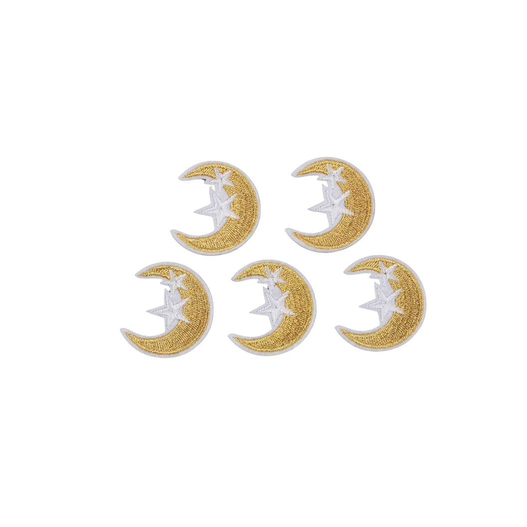 Front of five Gold Crescent Moon Patch