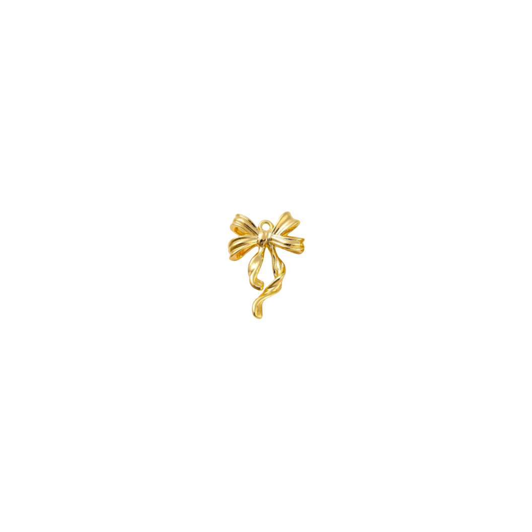 Gold Ribbon Bow Charm