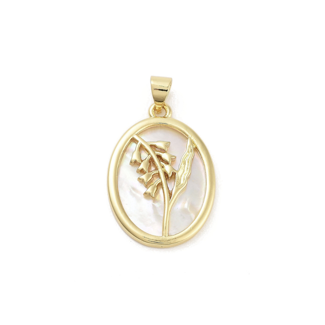 Gold Shell Floral Charm