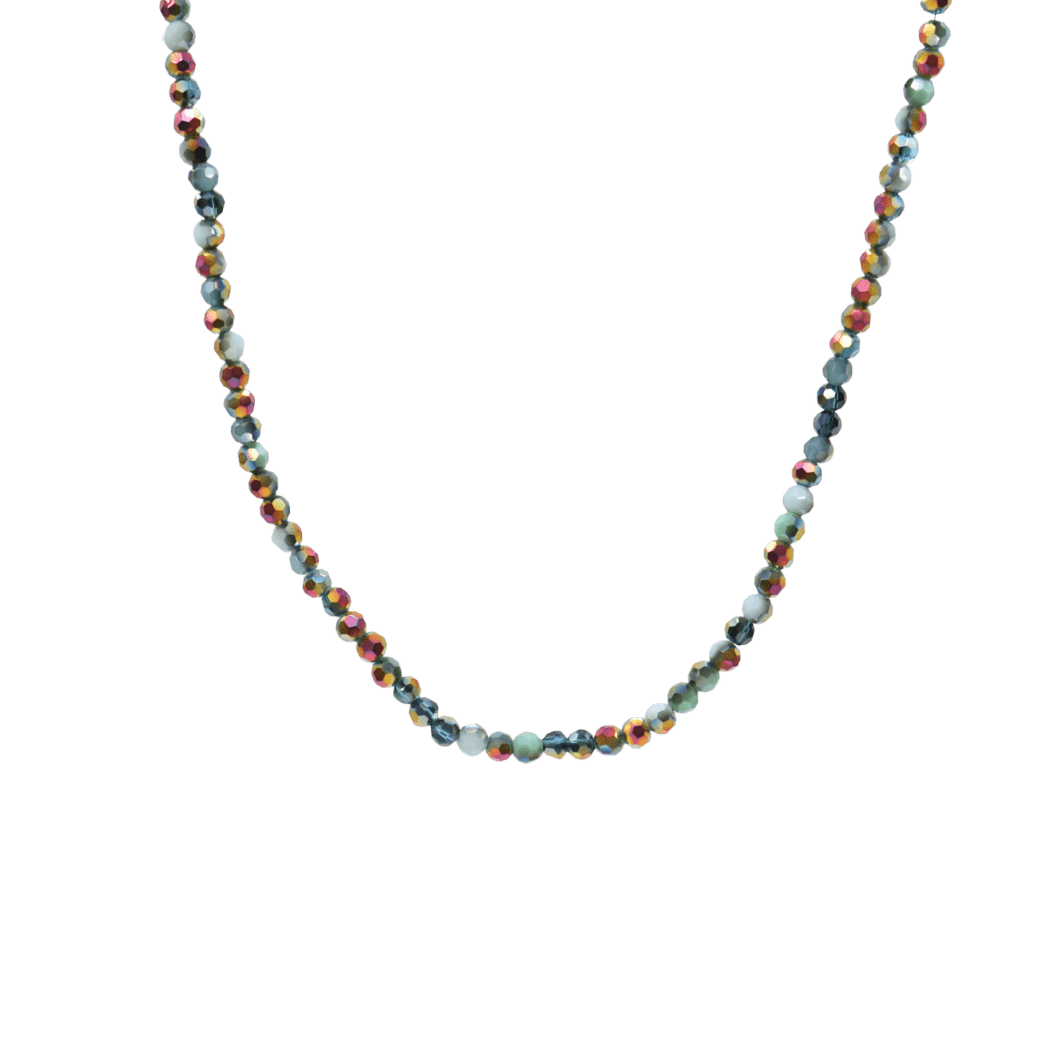 Transparent view of the Silver Iris Beaded Necklace | Assorted