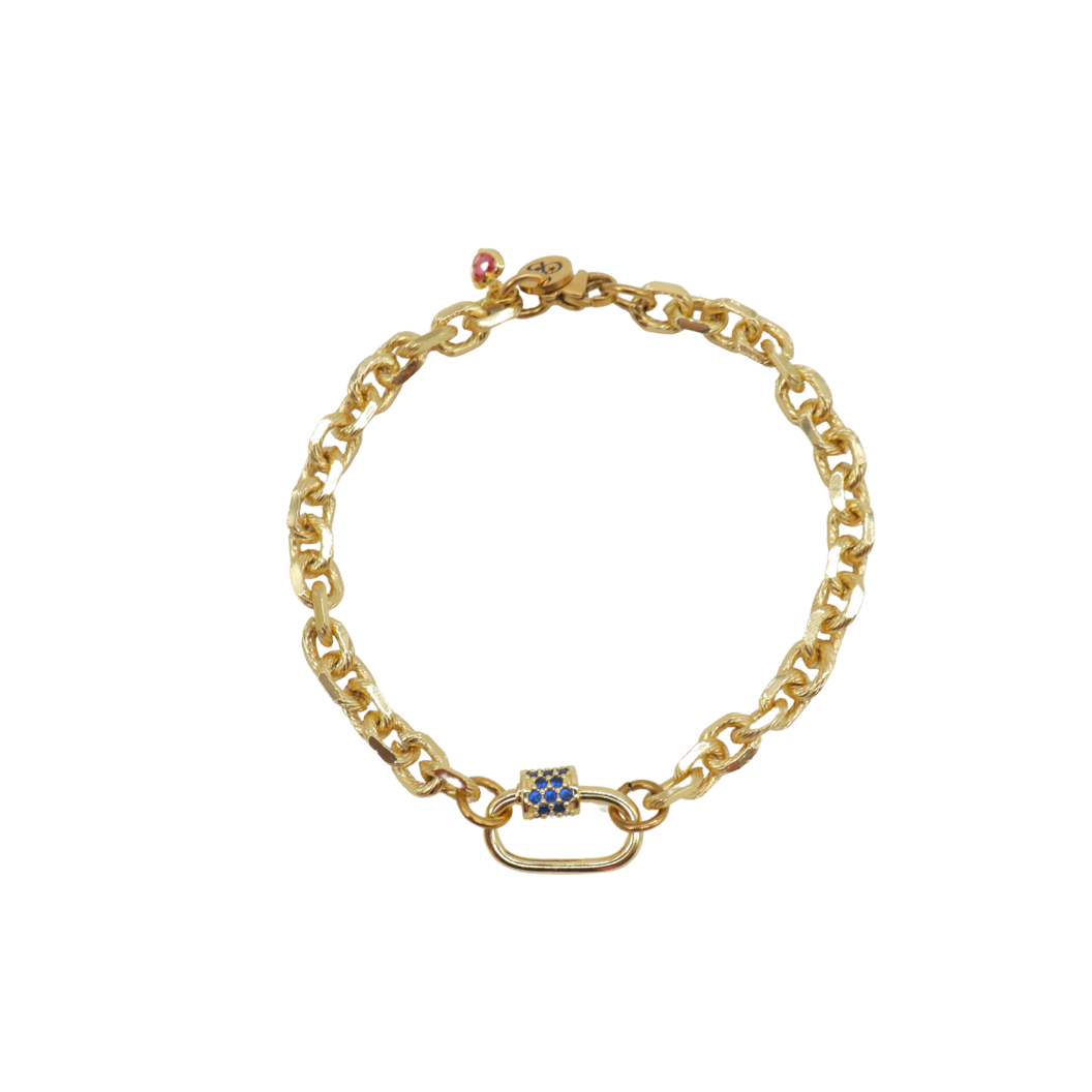 Gold Jamesyn Charm Bracelet with Small Gabi Carabiner