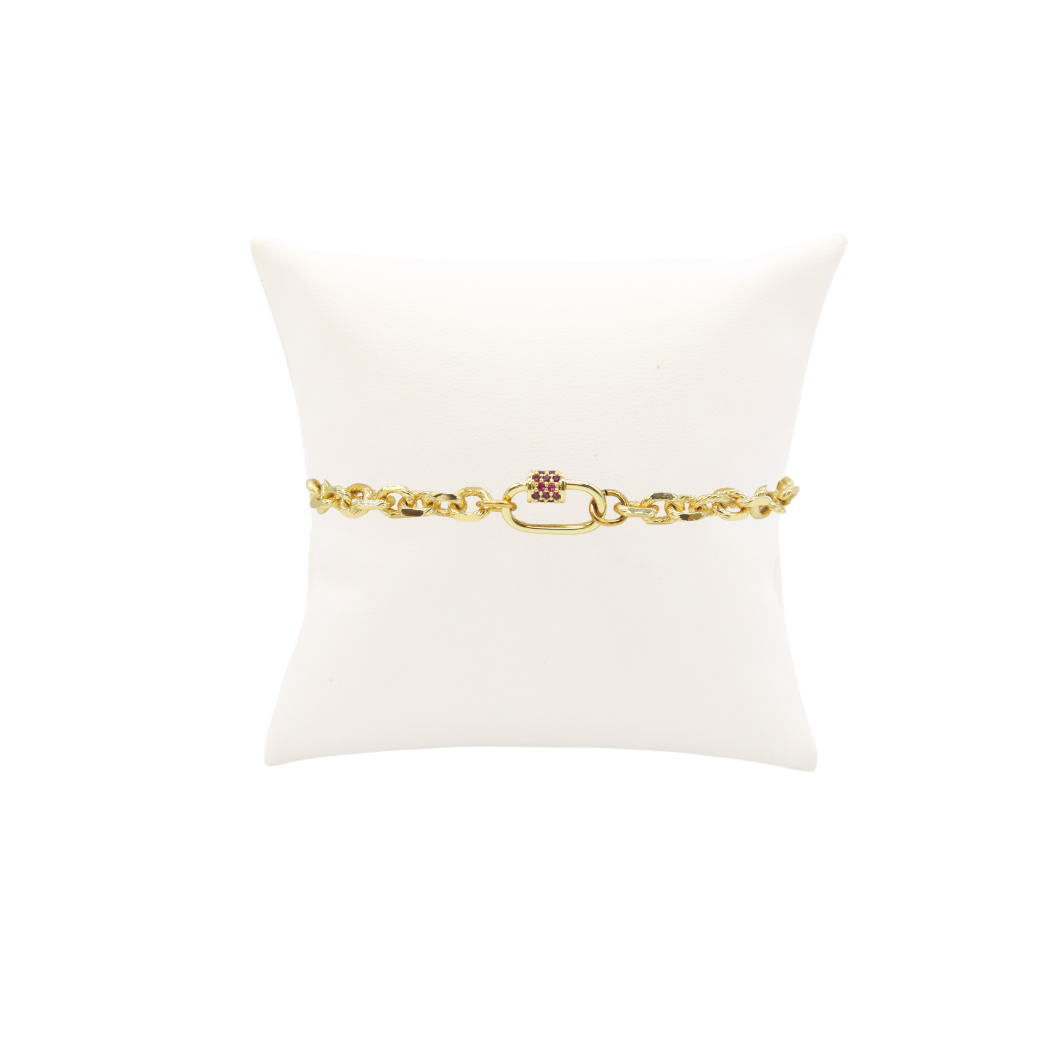 Gold Jamesyn Charm Bracelet with Small Gabi Carabiner