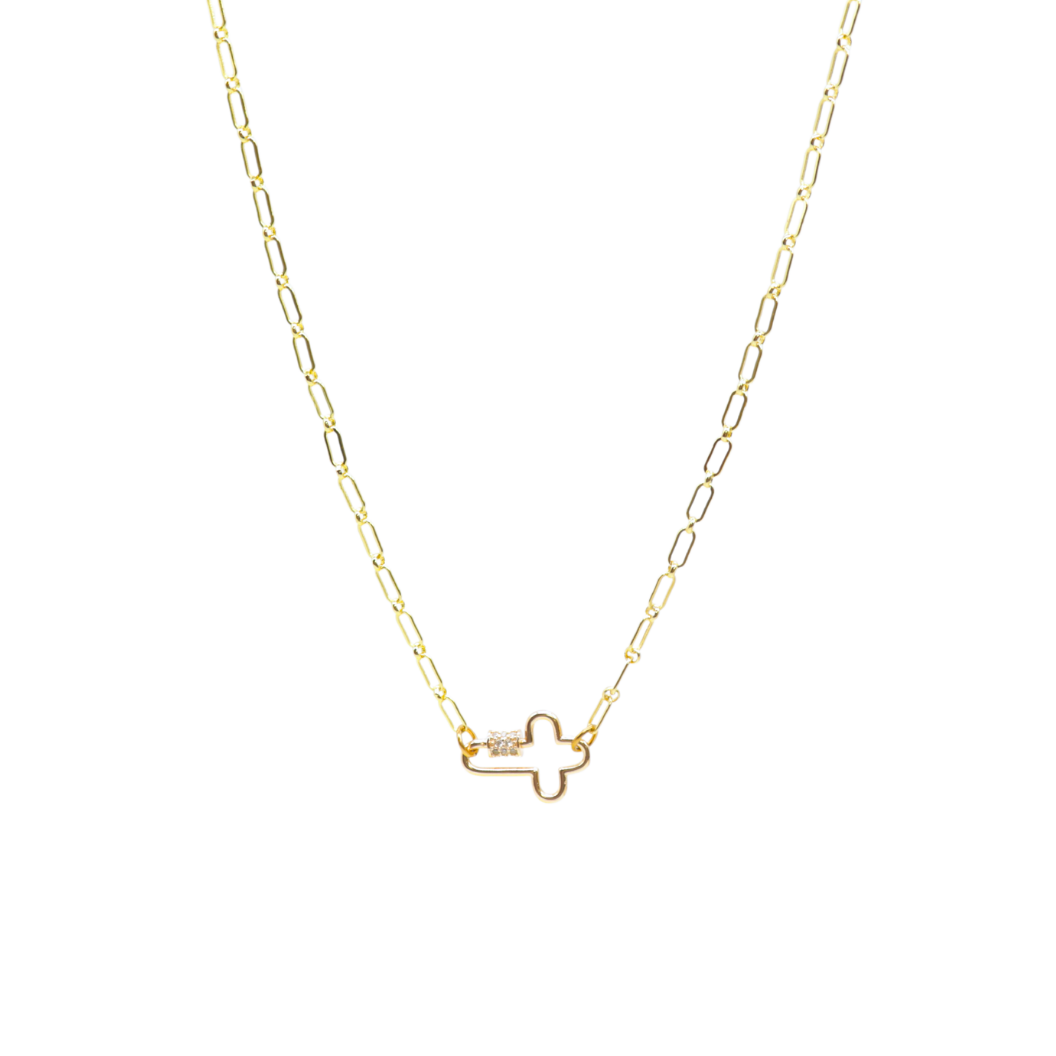 Gold Paige Necklace with Mary Carabiner