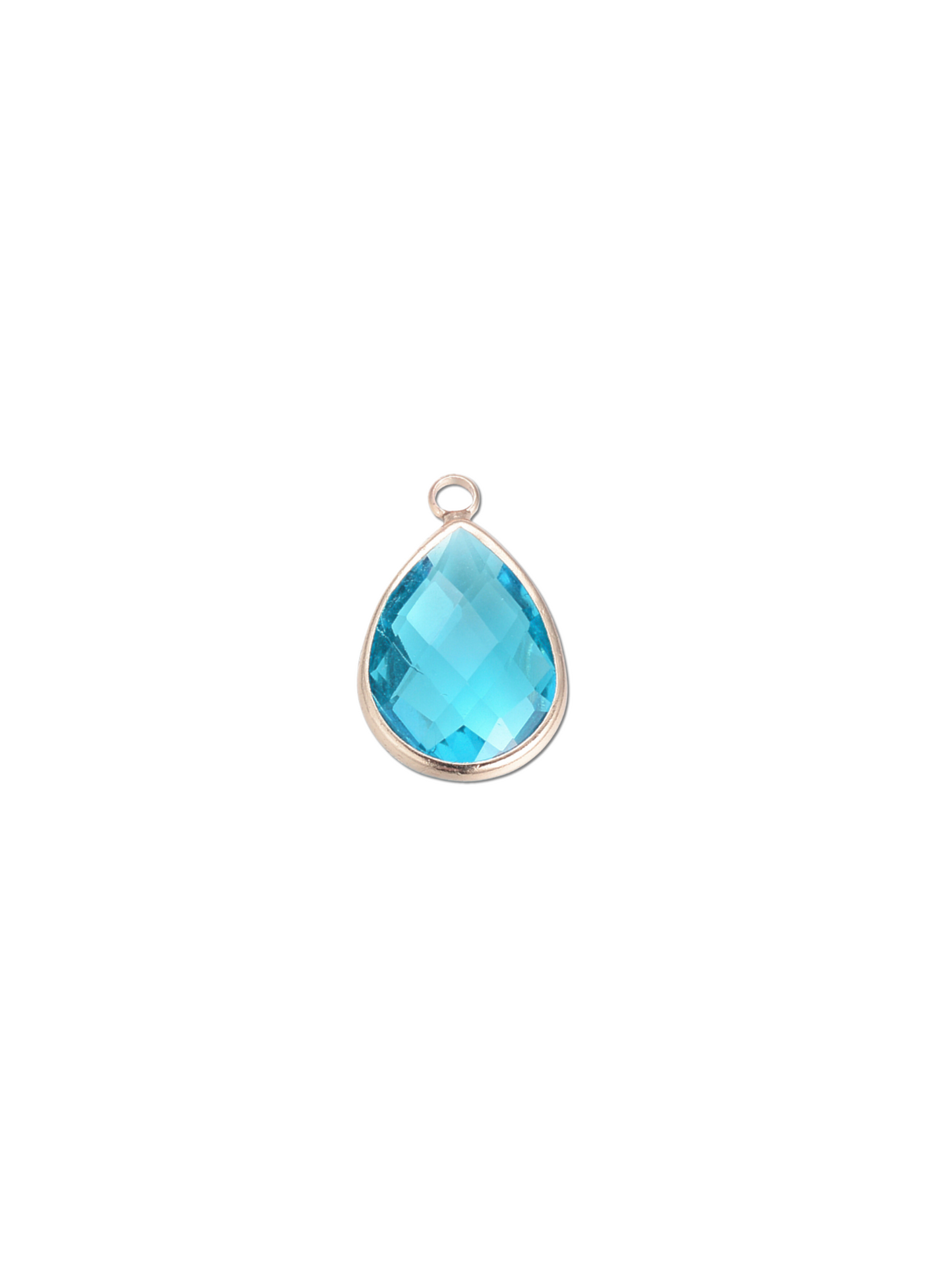 Gold Framed Large Teardrop Glass Charm | Assorted