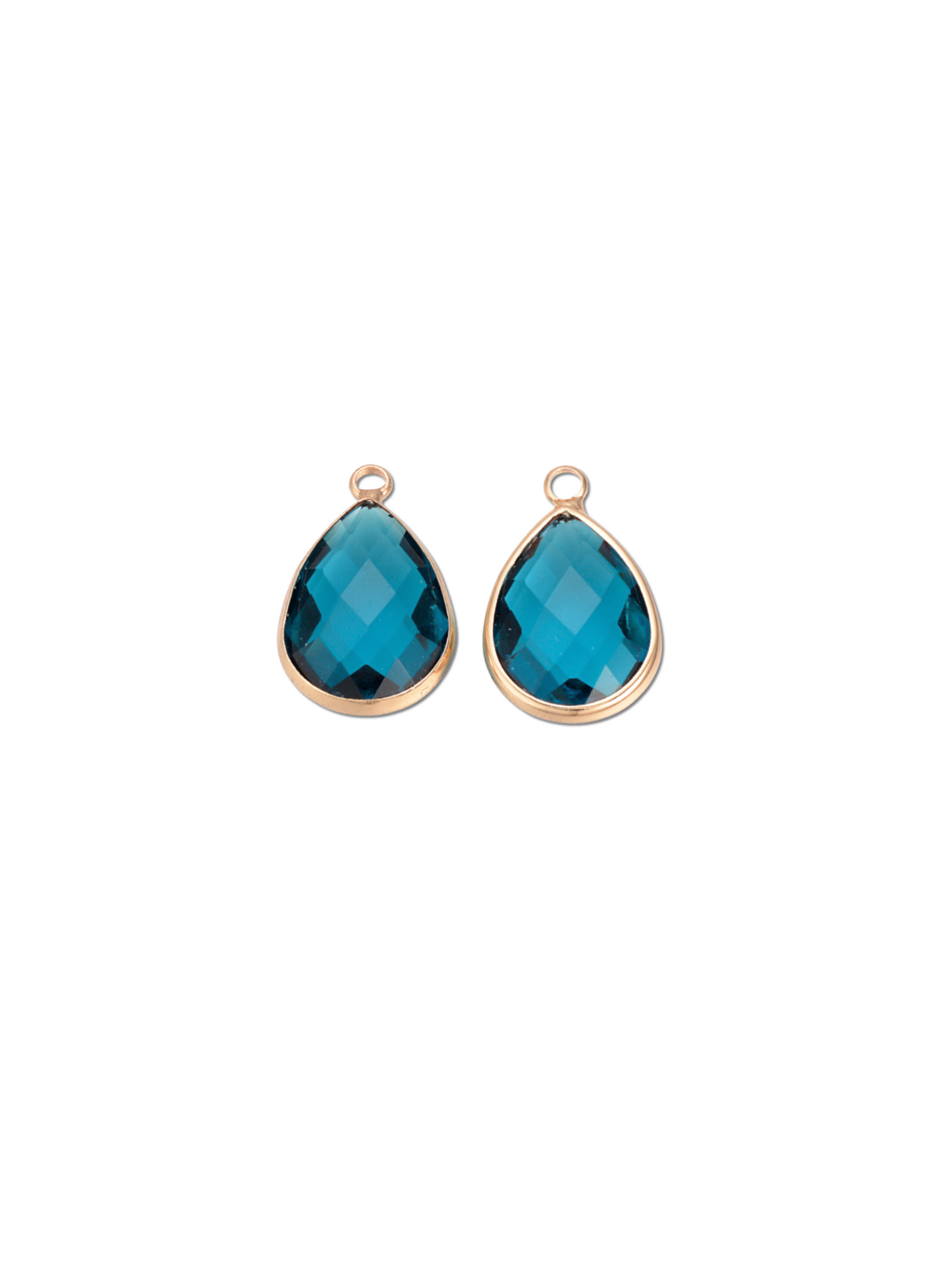 Gold Framed Small Teardrop Glass Charm | Assorted