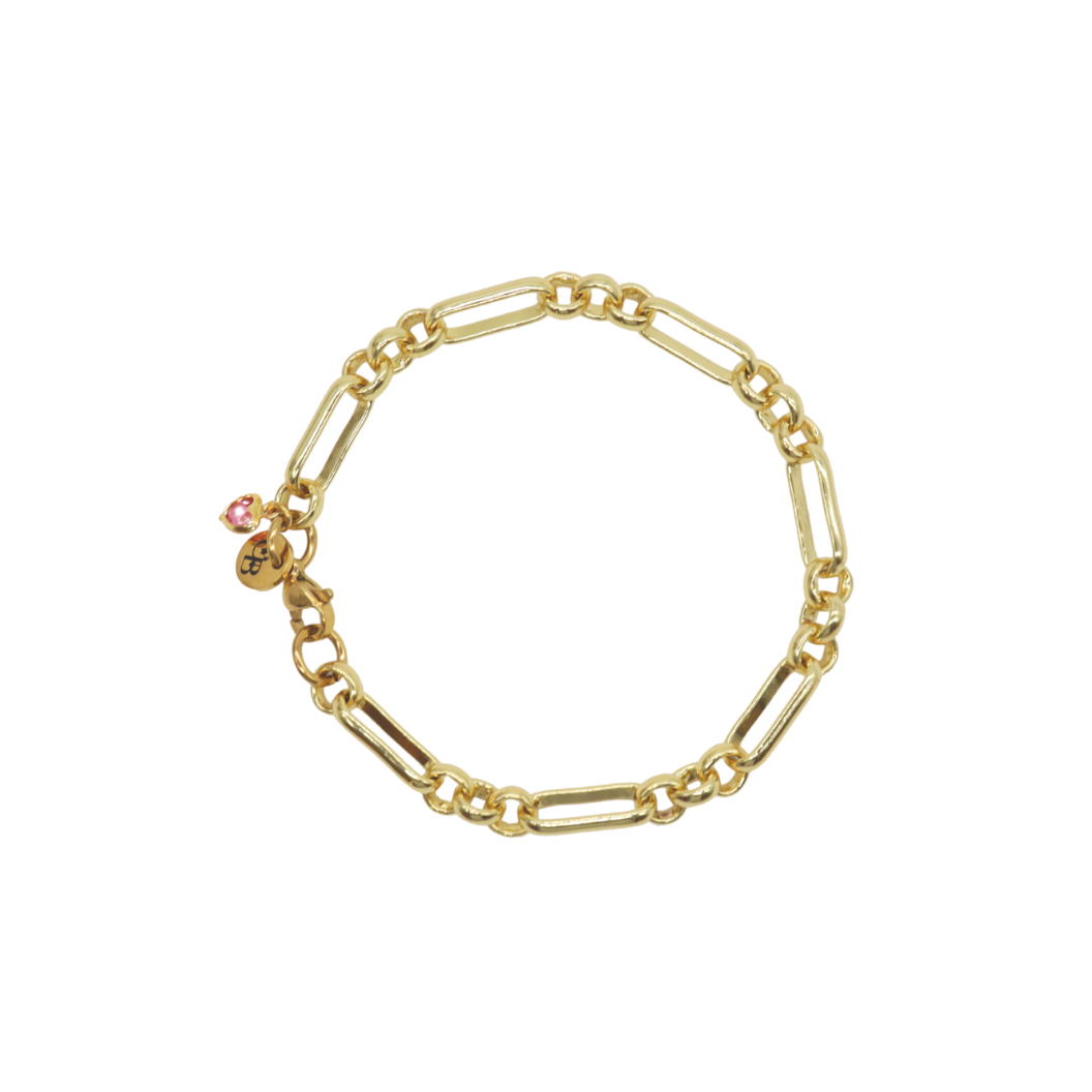 Transparent view of the Gold Anna Charm Bracelet
