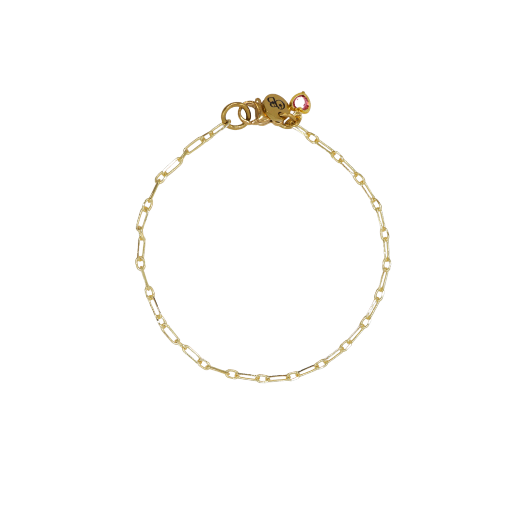 Transparent view of the Gold Madilyn Charm Bracelet
