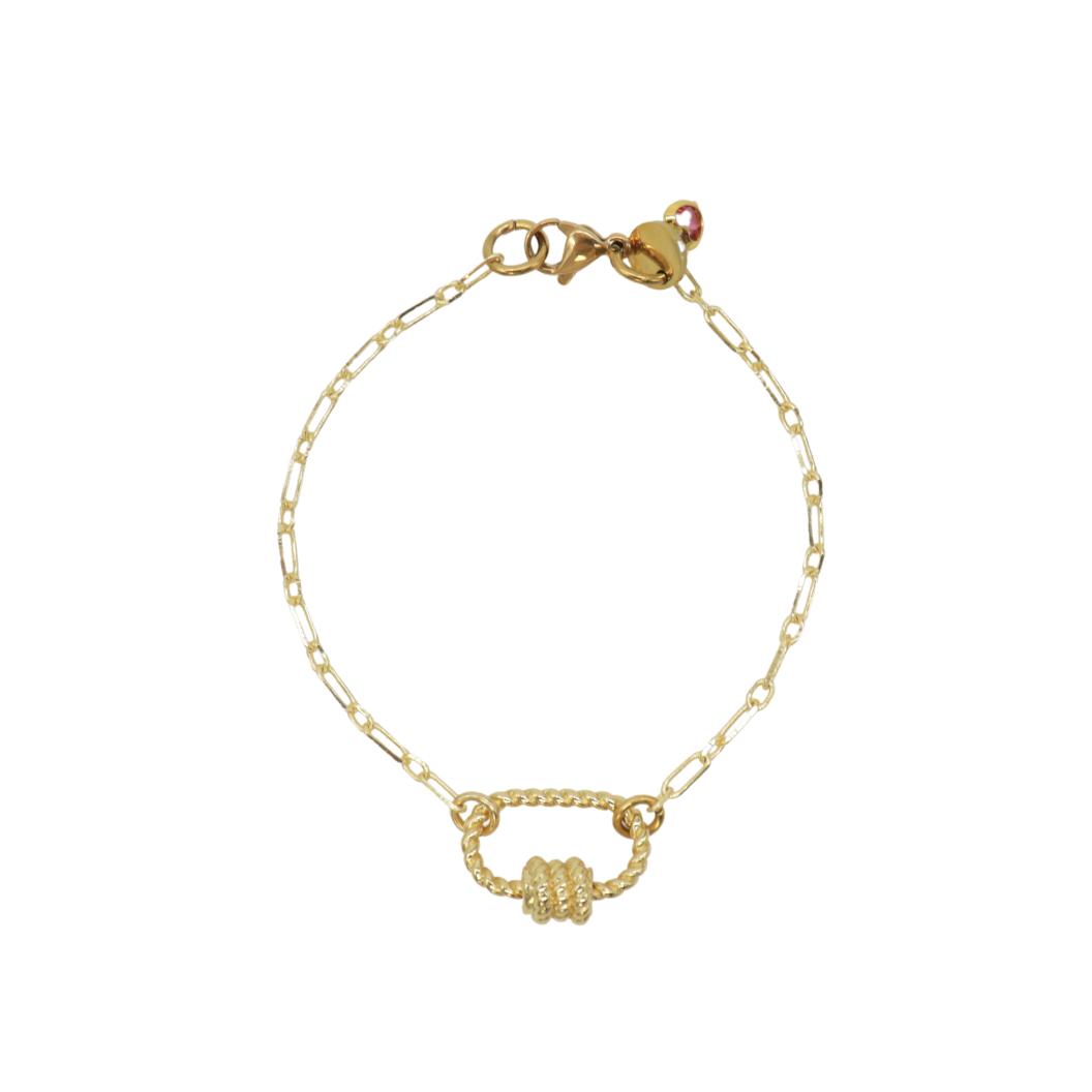 Gold Madilyn Charm Bracelet with Small Bella Carabiner