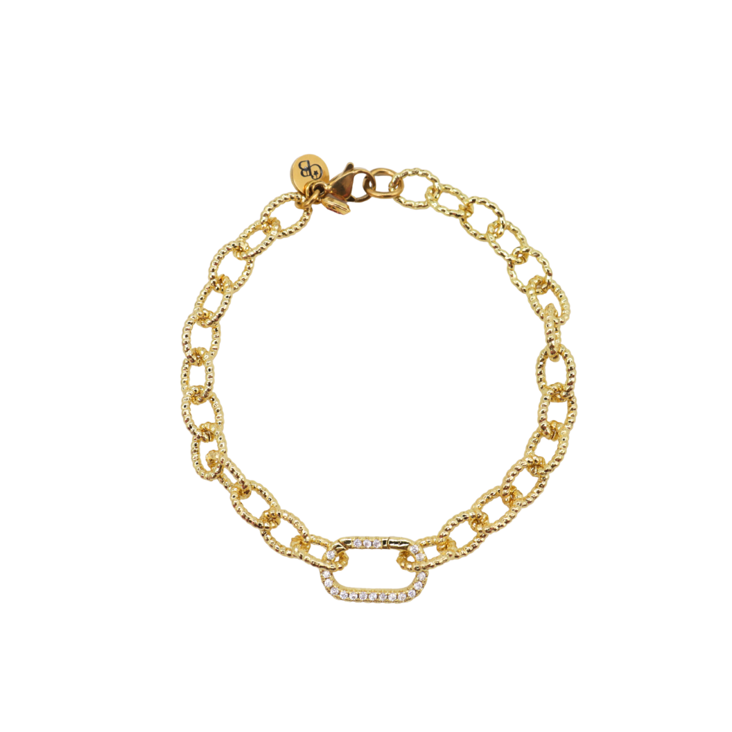 Gold Alexis Charm Bracelet with Blair Carabiner